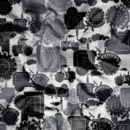 TRACTORS / gray - Cotton muslin