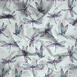 DRAGONFLIES pat. 2 (DRAGONFLIES AND DANDELIONS) - Cotton muslin