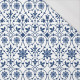 FLOWERS pattern no. 1 (classic blue) - single jersey with elastane 