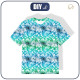 KID’S T-SHIRT- BATIK pat. 1 / blue - green - single jersey