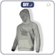 MEN’S HOODIE (COLORADO) - GEOMETRIC WOLF / melange light grey - sewing set 