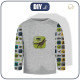 LONGSLEEVE - DINO TILES PAT. 3 / melange light grey - sewing set