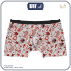 MEN'S BOXER SHORTS - FIRE BRIGADE (HOBBIES AND JOBS) - red