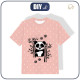 KID’S T-SHIRT - PANDA (DOTS) / pink - single jersey