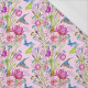 MINI KINGFISHERS AND BUTTERFLIES (KINGFISHERS IN THE MEADOW) / pink - single jersey with elastane 