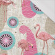 FLAMINGOS AND ROSETTES -  single jersey with elastane 