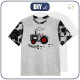 KID’S T-SHIRT- TRACTOR GREY/ melange light grey- single jersey