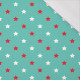 DIAGONAL RED STARS / mint - single jersey with elastane 