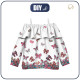 Bardot neckline blouse (VIKI) - BUTTERFLIES (pat. 1 pink) / white - sewing set