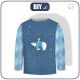 Longsleeve - PENGUIN ON  BEAR / winter sky (ENCHANTED WINTER) - sewing set