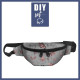 HIP BAG - BEAUTY BUTTERFLY (GLITTER BUTTERFLIES) / ACID WASH GREY / Choice of sizes
