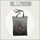 SHOPPER BAG - ALWAYS BEAUTIFUL (GLITTER BUTTERFLIES) / ACID WASH GREY - sewing set