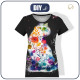 WOMEN’S T-SHIRT - WATERCOLOR CAT PAT. 2 - sewing set XS