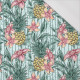TROPICAL FLOWERS AND PINEAPPLES - single jersey with elastane 