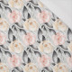 FLOWERS AND LEAVES pat. 5 / grey - single jersey with elastane 