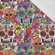 SKULLS pat. 4 / colorful (DIA DE LOS MUERTOS) - single jersey with elastane 
