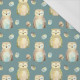 OWLS AND ACORNS (FOREST ANIMALS) - single jersey with elastane 