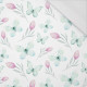BUTTERFLIES AND TULIPS (WATER-COLOR BUTTERFLIES) - single jersey with elastane 