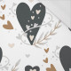 GRAPHITE HEARTS / white (RAINBOWS AND HEARTS) - single jersey with elastane 
