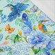 KINGFISHERS AND LILACS (KINGFISHERS IN THE MEADOW) / light blue - single jersey with elastane 