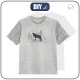 KID’S T-SHIRT- WOLF (ADVENTURE)/ melange light grey- single jersey