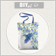 SHOPPER BAG -  KINGFISHERS AND LILACS (KINGFISHERS IN THE MEADOW) / white - sewing set