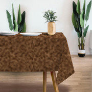 PIXELS pat. 2 / brown - Woven Fabric for tablecloths