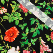 10% - ROSES AND LEAVES (PARADISE GARDEN)  - looped knit fabric