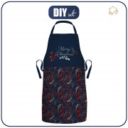 CHRISTMAS APRON - FOLK FLORAL pat. 4 / red (FOLK FOREST)