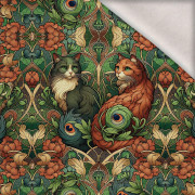 ART NOUVEAU CATS & FLOWERS PAT. 3 - panel (75cm x 80cm) brushed knitwear with elastane ITY
