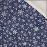 SNOWFLAKES PAT. 2 / ACID WASH DARK BLUE - brushed knitwear with elastane ITY