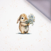 BUNNY WITH A BOUQUET OF FLOWERS - panel,  softshell (60cm x 50cm)