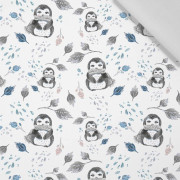 PENGUINS / LEAVES (ENCHANTED WINTER) - Cotton woven fabric