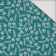 SMALL LEAVES pat. 2 / emerald - Viscose jersey