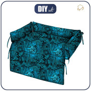 ANIMAL BED - LACE BUTTERFLIES / blue - sewing set - S