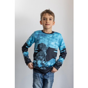 CHILDREN'S (NOE) SWEATSHIRT - DINOSAUR / CAMOUFLAGE - looped knit fabric with elastane ITY