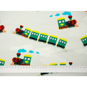 LOCOMOTIVES / green - Viscose jersey WE210