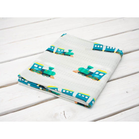 LOCOMOTIVES / blue - Viscose jersey WE210