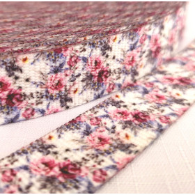 Webbing Tape with Print 25mm -   WATERCOLOR BOUQUET