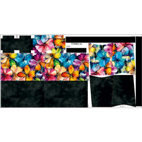 XL bag with in-bag pouch 2 in 1 - WATER-COLOR FLOWERS pat. 8 - sewing set