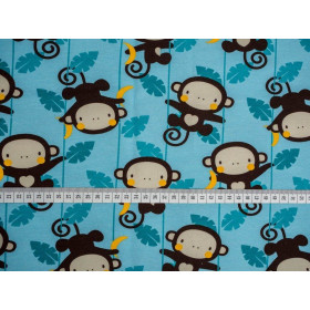 MONKEY GROVE / turquoise - single jersey with elastane TE210