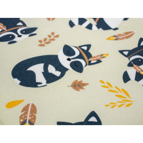 RACCOONS vol.2 / beige - Waterproof woven fabric