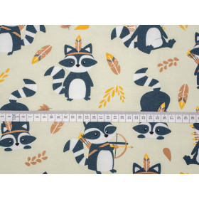 RACCOONS vol.2 / beige - Waterproof woven fabric