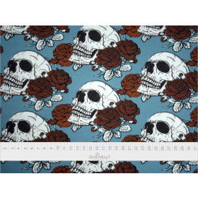 SKULLS AND ROSES - single jersey with elastane TE210