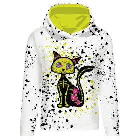 CLASSIC WOMEN’S HOODIE (POLA) - CAT ELENA (DIA DE LOS MUERTOS) - looped knit fabric 