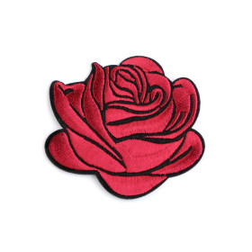  Iron-on Patch embroided  rose flower - maroon