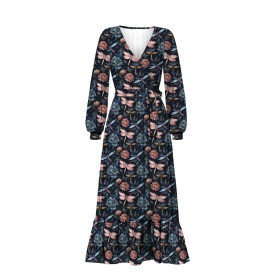 Butterfly & Flowers wz.3- single jersey with elastane ITY