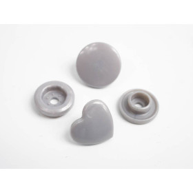 Fasteners KAM hearts 12 mm light grey 10 sets