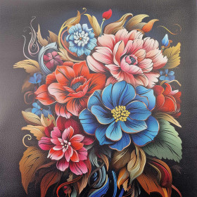 BOUQUET OF FLOWERS WZ.1 (46 cm x 50 cm) - thick pressed leatherette