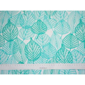 LEAVES / B-00 White - single jersey with elastane TE210